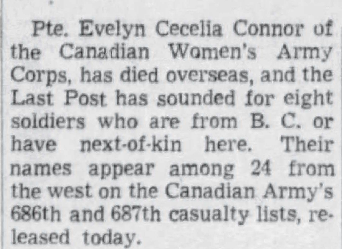 Evelyn Cecelia Connor