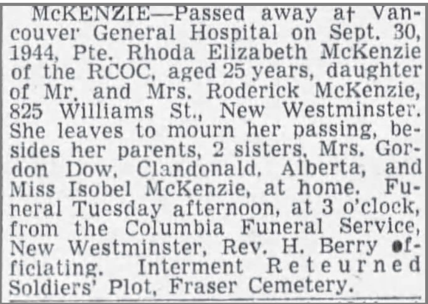 Rhoda Elizabeth McKenzie